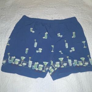 Tommy Bahama Paradise Nation Lined Swim Trunks Cocktail Mens  Nylon Blue  2XL